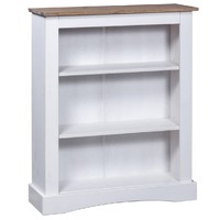 3-Tier Bookcase Mexican Pine Corona Range White 81x29x100 cm