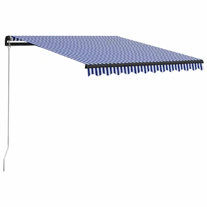 Manual Retractable Awning 350x250 cm Blue and White
