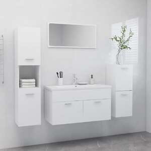 Bathroom Furniture Set White Engineered Wood