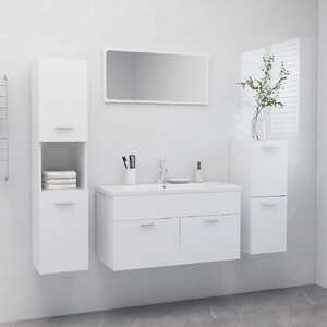 Bathroom Furniture Set White Engineered Wood