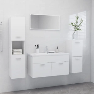 Bathroom Furniture Set White Engineered Wood