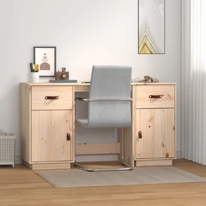 Desk with Cabinets 135x50x75 cm Solid Wood Pine