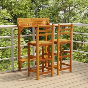 3 Piece Balcony Bar Set Solid Wood Acacia