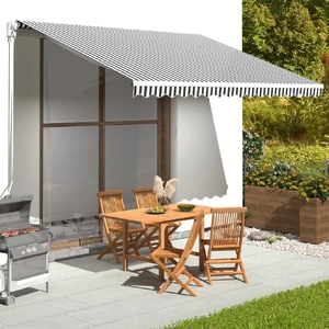 Replacement Fabric for Awning Anthracite and White 4x3.5 m