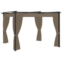 Gazebo with Curtains 3x3 m Taupe Steel