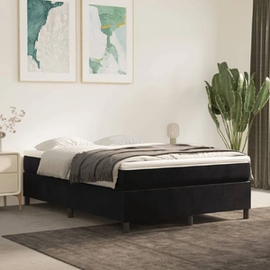 Box Spring Bed with Mattress Black 137x190 cm Full Velvet