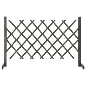 Garden Trellis Fence Grey 120x90 cm Solid Firwood