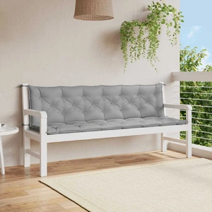 Garden Bench Cushion Grey 200x(50+50)x7cm Oxford Fabric