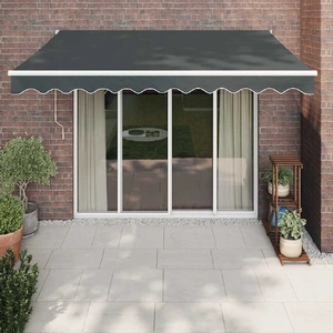 Retractable Awning Anthracite 3.5x2.5 m Fabric and Aluminium