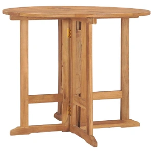Folding Garden Dining Table Ø90x75 cm Solid Teak Wood