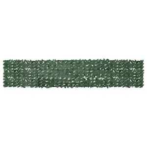 Balcony Screen with Dark Green Leaves 400x75 cm