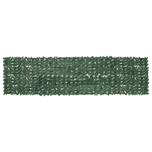 Balcony Screen with Dark Green Leaves 400x100 cm