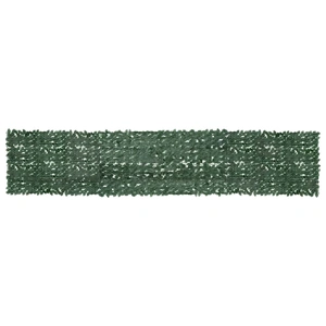 Balcony Screen with Dark Green Leaves 500x100 cm