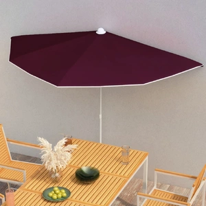 Garden Half Parasol with Pole 180x90 cm Bordeaux Red