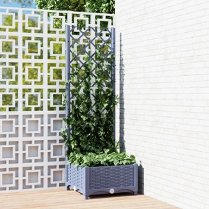 Garden Planter with Trellis Blue Grey 40x40x121.5 cm PP
