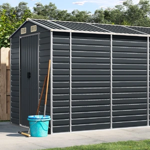 Garden Shed Anthracite 191x640x198 cm Galvanised Steel