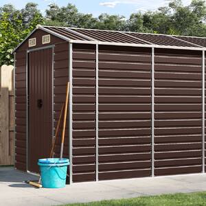 Garden Shed Brown 191x470x198 cm Galvanised Steel
