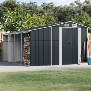 Garden Shed Anthracite 277x365.5x179 cm Galvanised Steel