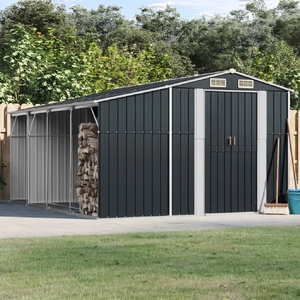 Garden Shed Anthracite 277x365.5x179 cm Galvanised Steel