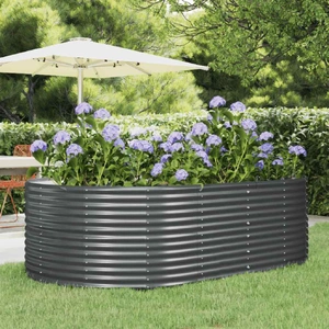  Garden Raised Bed Anthracite 212x140x68 cm Galvanised Steel