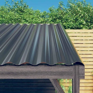 Roof Panels 12 pcs Galvanised Steel Anthracite 100x36 cm
