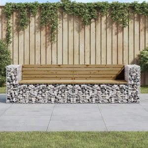 Garden Bench Gabion Design 244x71x65.5 cm Impregnated Wood Pine