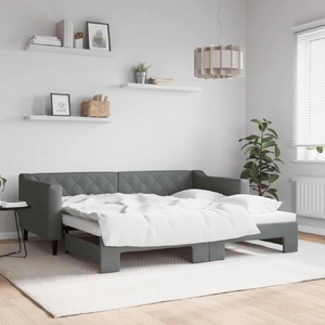 Daybed with Trundle without Mattress Dark Grey 90x190 cm
