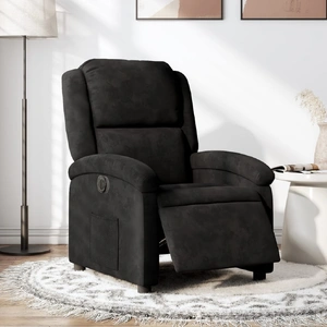 Electric Recliner Chair Black Velvet