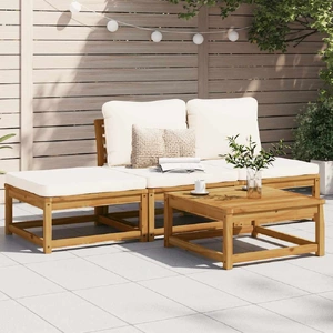 4 Piece Garden Lounge Set with Cushions Solid Wood Acacia