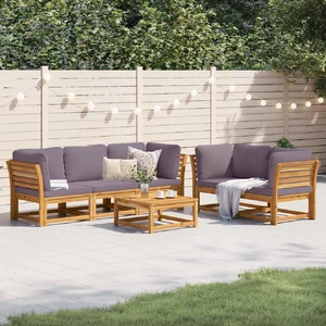 6 Piece Garden Lounge Set with Cushions Solid Wood Acacia