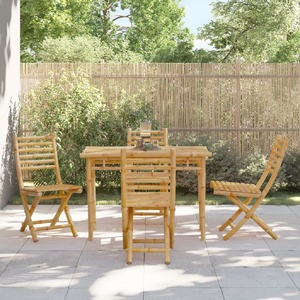 5 Piece Garden Dining Set Bamboo