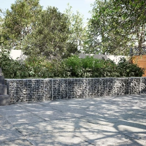  Gabion Basket with Cover 400x50x50 cm Galvanised Iron