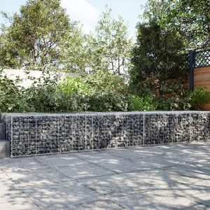  Gabion Basket with Cover 300x100x50 cm Galvanised Iron