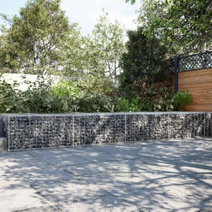  Gabion Basket with Cover 1200x100x50 cm Galvanised Iron