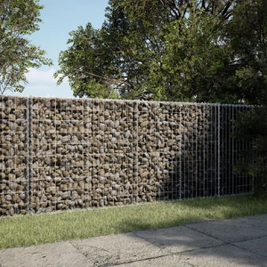  Gabion Basket with Cover 200x100x100 cm Galvanised Iron