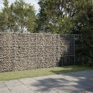  Gabion Basket with Cover 300x100x150 cm Galvanised Iron