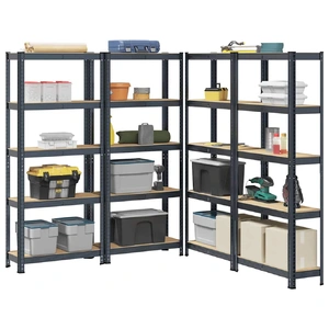 5-Layer Storage Shelves 4 pcs Anthracite Steel&Engineered Wood