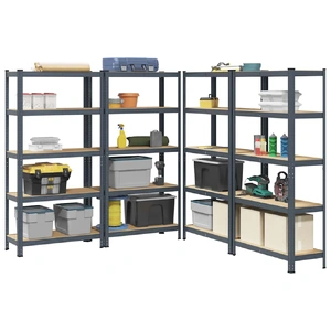 5-Layer Storage Shelves 4 pcs Anthracite Steel&Engineered Wood