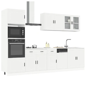 7 Piece Kitchen Cabinet Set "Porto" White Engineered Wood