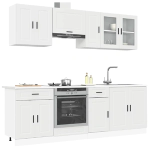 8 Piece Kitchen Cabinet Set "Porto" White Engineered Wood