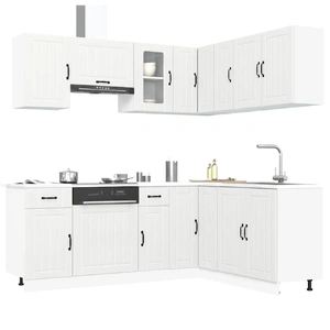 11 Piece Kitchen Cabinet Set Kalmar White Engineered Wood