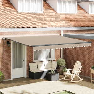 Retractable Awning Beige 400 x 300 cm Polyester and Aluminium