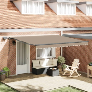 Retractable Awning Beige 400 x 300 cm Fabric and Aluminium