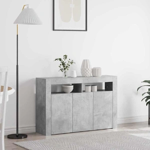 Sideboard Concrete grey 116 x 30 x 75 cm Engineered wood
