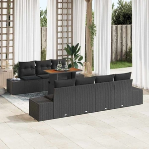 Garden Dining Set Manual 8 pcs Black and Brown 100 x 55 x 73 cm