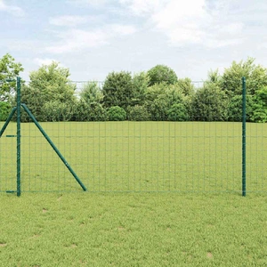 Fence with Post Green 1,2 x 25 m Steel