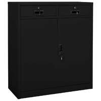 Office Cabinet Black 90x40x102 cm Steel