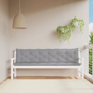 Garden Bench Cushions 2pcs Grey 200x50x7cm Oxford Fabric