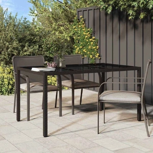 Garden Dining Table Brown 150 x 90 x 75 cm Poly rattan
