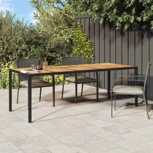 Garden Dining Table Black 250 x 100 x 75 cm Poly rattan